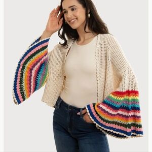 Saachi Crochet Bell Sleeve Sweater